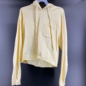 Yellow Crop Top Hoodie